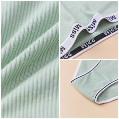 Women's Cotton Underwear 4 Pack Sexy Soft Breathable Panties Comfortable Hipster Briefs with Letter Waistband for Lady