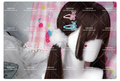 Anime-Accessoires, weißer Pelzhaarring, japanischer Lolita-Stil, doppelter Pferdeschwanz, Haarschmuck, Haarband, Kawaii-Accessoires