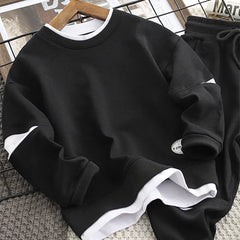 Boys Suit Sweatshirts +Pants Cotton 2Pcs/Sets 2022 Solid Spring Autumn Sports Sets Teenagers Tracksuit Children Clothing