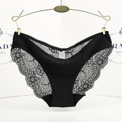 Women's Sexy Lace Panties Seamless Cotton Breathable Briefs Girls Transparent Underpants Plus Size Brand Underwear 1 Piece