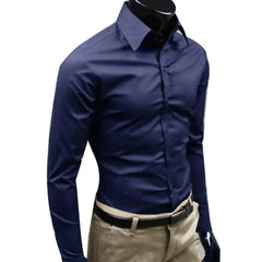 Classic Business Shirt Breathable Not See Through Men's Shirt Men's Slim Fit Cotton Business Shirt