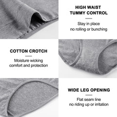 Hochgeschnittene Damen-Unterwäsche für die Zeit nach der Geburt, aus Baumwolle, weich, atmungsaktiv, mit vollständiger Abdeckung und Stretchanteil, 4 Stück/Packung