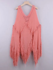 Beach Cover Ups For Women Fringe Tunic 2025 Swim Cover Up White Black Tunics Woman Summer Dress Women's Swimwear Cover-ups