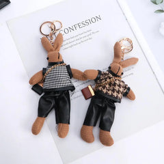 Stofftier-Anhänger für Kinder, Jungen-Taschenanhänger, Mädchen-Auto-Accessoires, Damen-Schlüsselanhänger mit Hasenmotiv im koreanischen Stil
