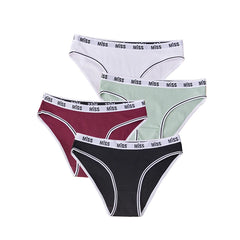 Women's Cotton Underwear 4 Pack Sexy Soft Breathable Panties Comfortable Hipster Briefs with Letter Waistband for Lady