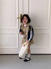 Children Clothing Set Girls Korean Style 2024 New Fashionable Spring and Autumn Suits Girls Baby Coat Short Skirt Two Piece Set