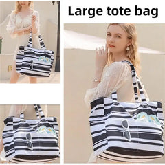 Beach Tote Bag Women Foldable Travel Bag with Anti-Sand Pocket Lightweight Storage Bag for Gym/Shopping Packable in Carry-On