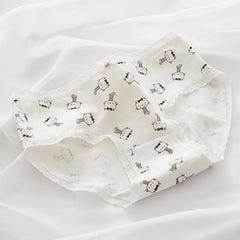 תחתוני נשים חדשות הדפסת חתול ילדה תחתוני אביב קיץ אופנה נוחות תחתוני אמצע מותניים חלקה תחתונים נשיים הלבשה תחתונה