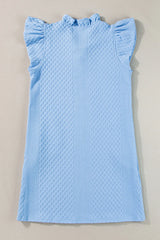 Ruffled V-Neck Cap Sleeve Mini Dress - kinko