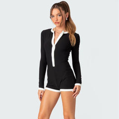 Hip Raise Slim Fit Sexy Women's Long-sleeved Jumpsuit - kinko