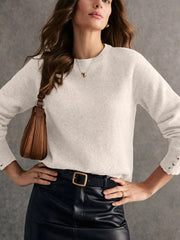 Crew Neck Long Sleeve Sweater - kinko