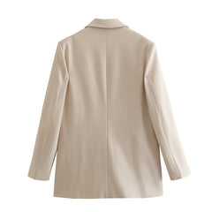 Loose Casual Double Breasted Blazer - kinko