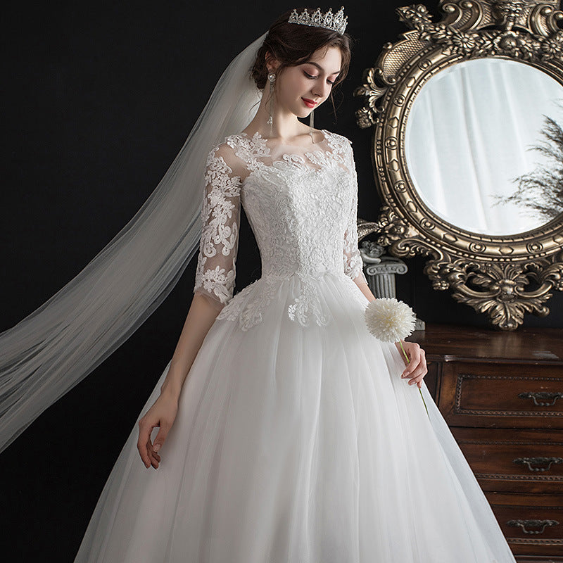 One-shoulder Dream Slim Sleeve Lace Bride - kinko