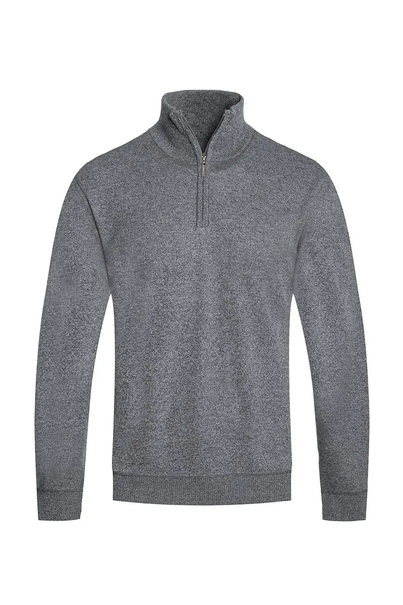 WEIV Men's Quarter Zip Long Sleeve Sweater - kinko