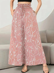New Waist-tight Summer Long Draping Effect Long Culottes For Women - kinko