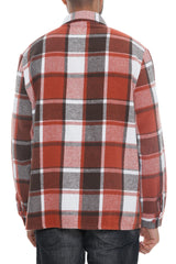 WEIV Men's Full Size Checkered Soft Flannel Shacket Plus Size - kinko