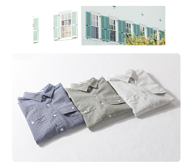 Men's Short Sleeve Casual Trend Cotton Shirt All-matching - kinko