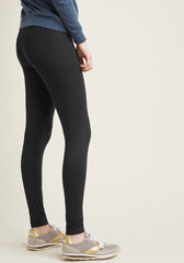 Leggings - Cropped Low-rise Solid Black - kinko