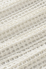 Openwork Round Neck Half Sleeve Knit Cover Up - kinko