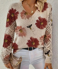 Printed Casual Cape Coat Cardigan Sweater - kinko