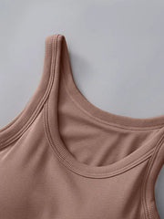 Round Neck Tank with Bra - kinko