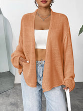 Open Front Dropped Shoulder Cardigan - kinko