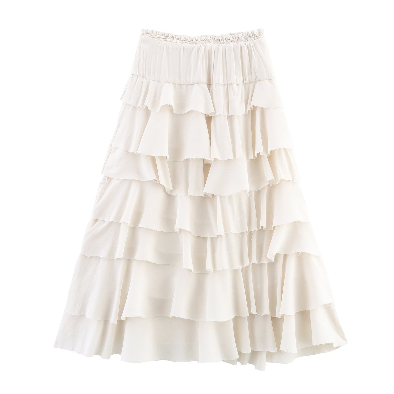 Summer European And American Style Laminated Decoration Midi Skirt Skirt - kinko
