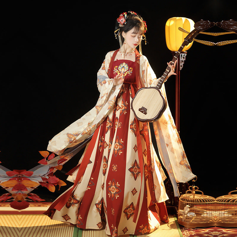 Tang Women's Han Chinese Clothing Recovery Cheko Dress Tang Imperial Concubine Style One-piece Chest Suit - kinko