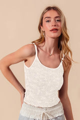 SO ME Two Tone Floral Seamless Tank Top - kinko