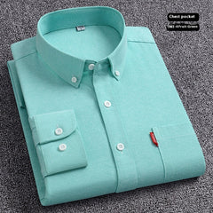 Pure Cotton Washed Oxford Woven Shirts Men - kinko