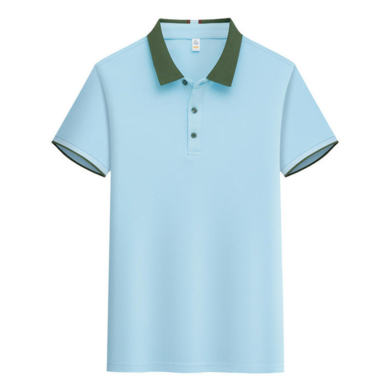 Contrast Color Lapels Polo Shirt - kinko