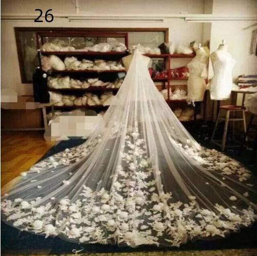 Bridal Wedding Dress Long Tail Luxury Super Fairy Wedding Veil - kinko
