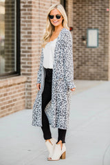 Open Front Leopard Cardigan - kinko