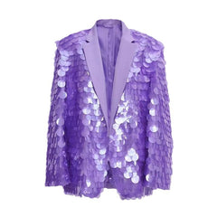 Loose Sequin Fashion Suit Top High Dinner Party Temperament Coat - kinko
