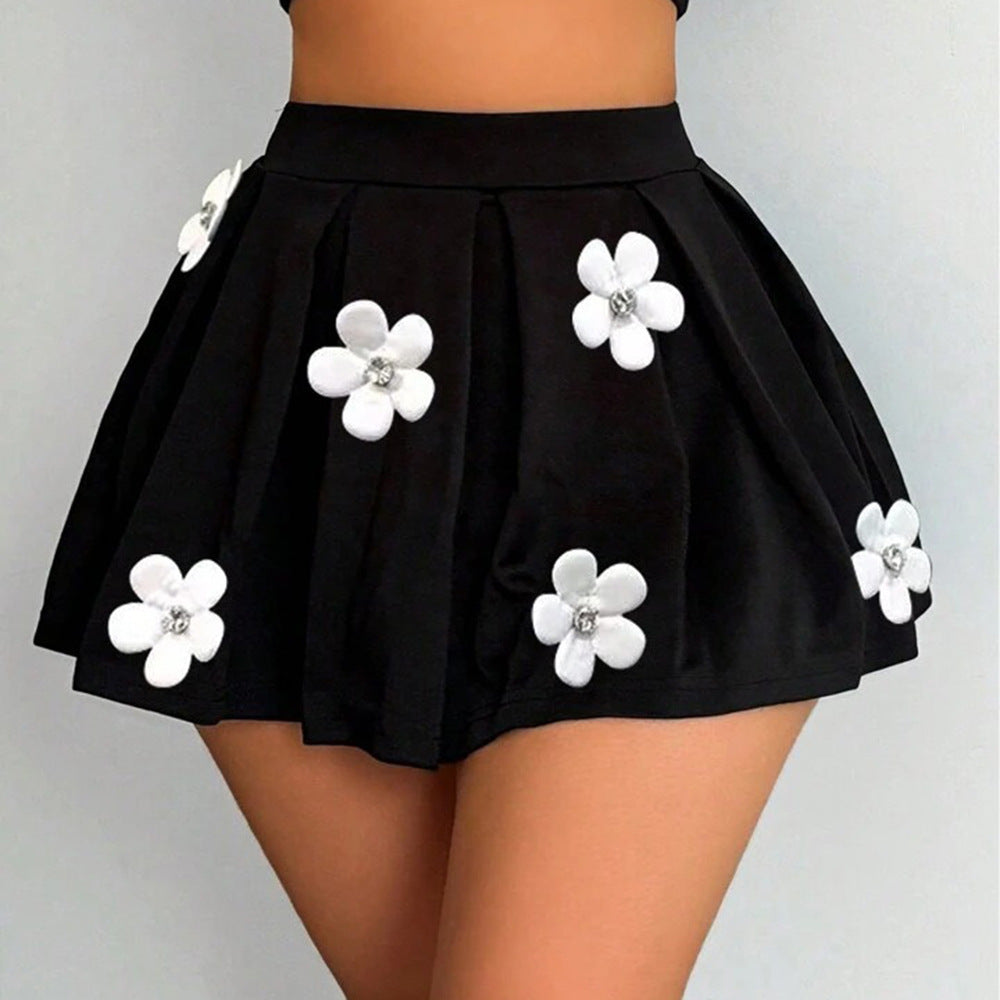 3D Flower Stretch Skirt Female Fashion European And American Style - kinko