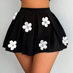 3D Flower Stretch Skirt Female Fashion European And American Style - kinko