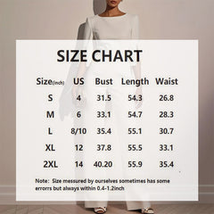 Women's Elegant Round Neck Jumpsuit - Mid-Sleeve With Side Slit Cuffs & Pearl Accents, Back Zipper Design For Casual To Formal Events - kinko