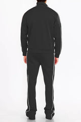 WEIV Men's Zip Up Jacket and Flared Pants Set - kinko