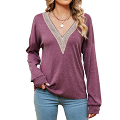 Women's Fashion Color Contrast Loose-fitting T-shirt Top - kinko
