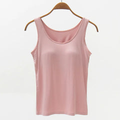 Full Size Wide Strap Modal Tank with Bra - kinko