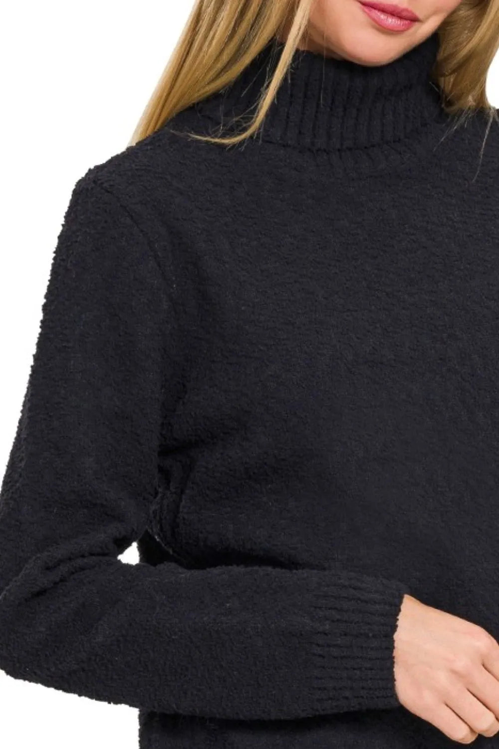 Zenana Turtle-neck Long Sleeve Sweater - kinko
