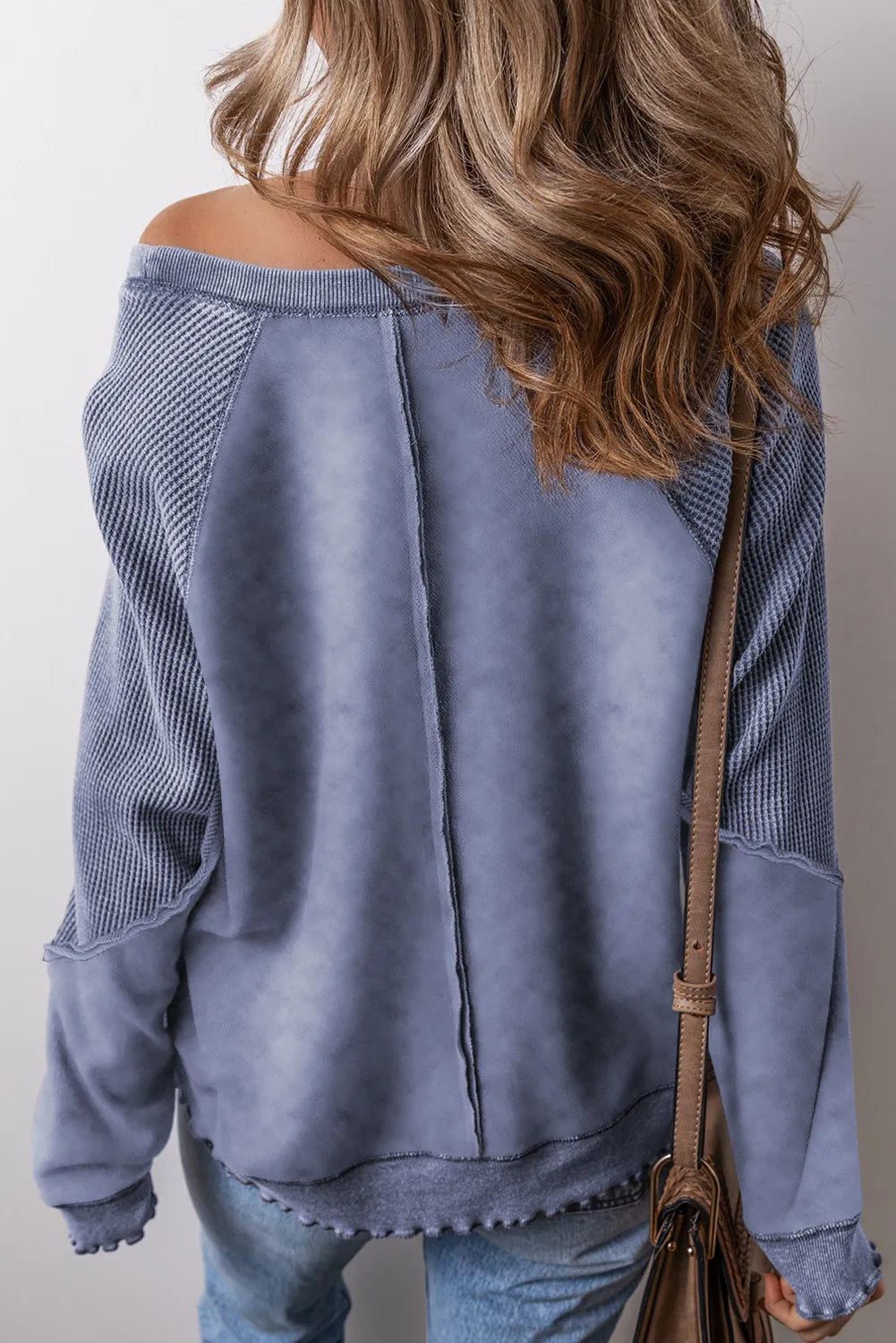 Exposed Seam Long Sleeve Sweatshirt - kinko