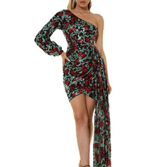 Off-shoulder Host Banquet Skirt Evening Dress - kinko