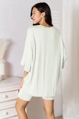 Basic Bae Full Size Soft Rayon Three-Quarter Sleeve Top and Shorts Set - kinko