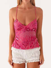 Crisscross Back V-Neck Cami - kinko