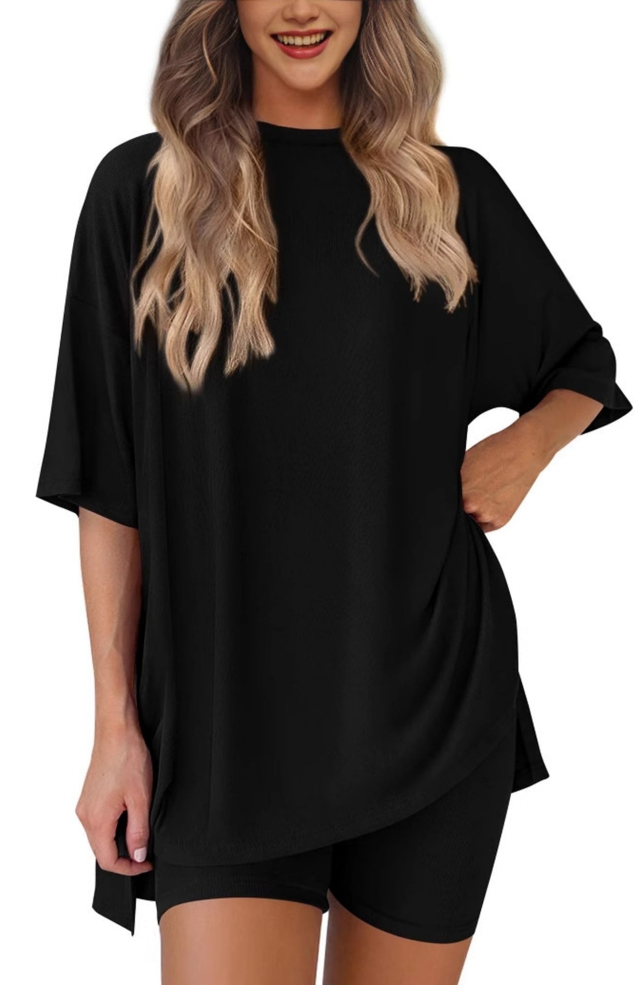 New Loose Fashion Solid Color Casual Two-piece Suit - kinko