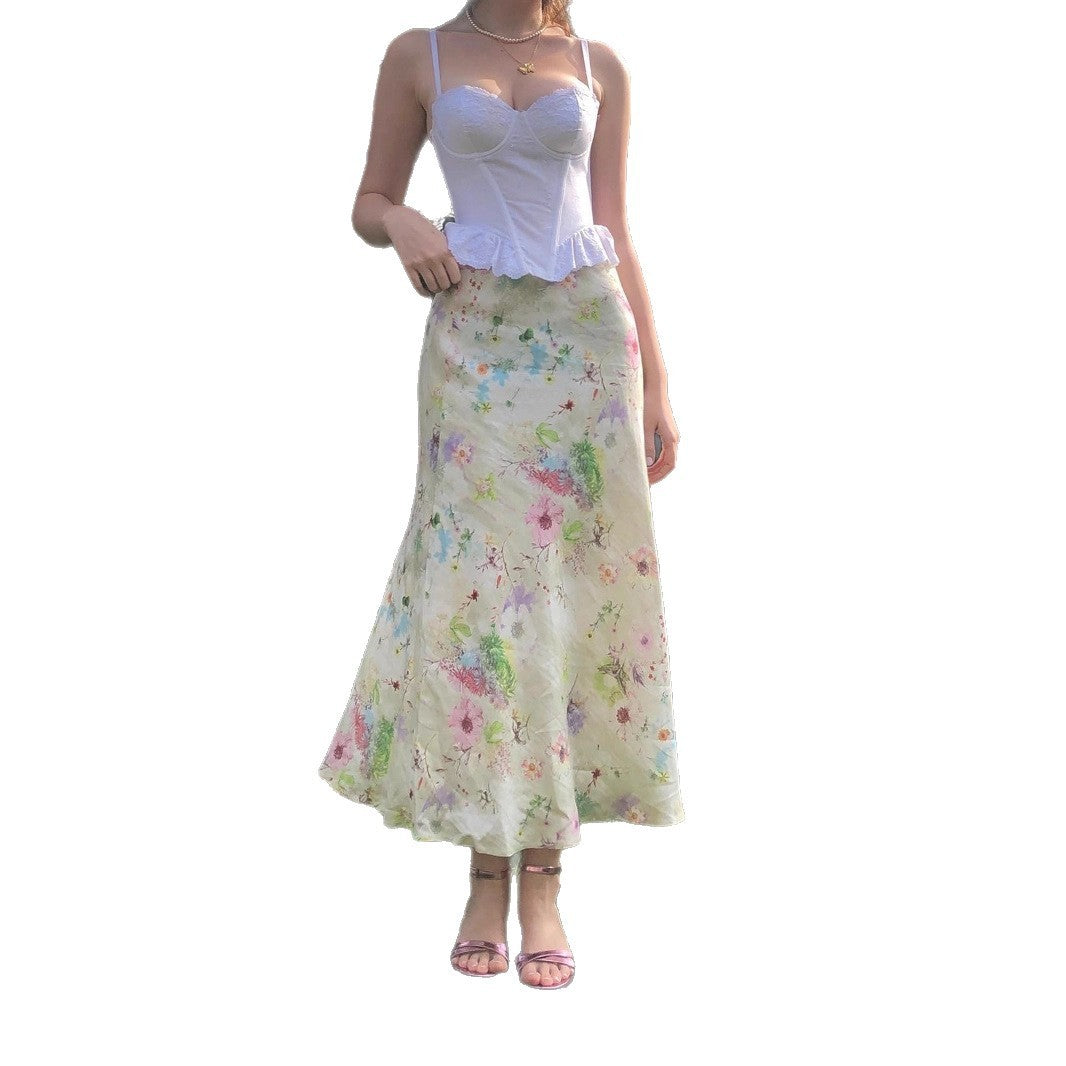 Sweet Girl Waist Slimming Long Fishtail Skirt - kinko