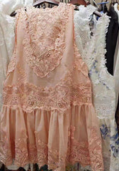 Women's Fashion Lace Stitching Dress Vest Suit - kinko