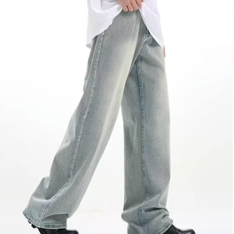 Retro Trousers Loose Casual Blue - kinko
