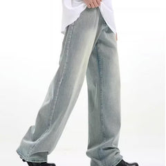 Retro Trousers Loose Casual Blue - kinko